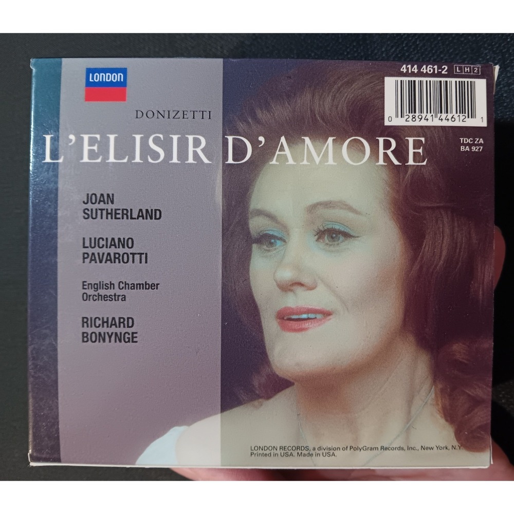 Donizetti L'Elisir D'Amore CD Joan Sutherland Luciano Pavarotti London 414 461-2